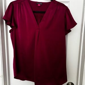 Vince Camuto Deep Red V-Neck Blouse
